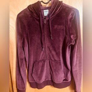 PINK Victoria's Secret VS Maroon Velour Jacket Small